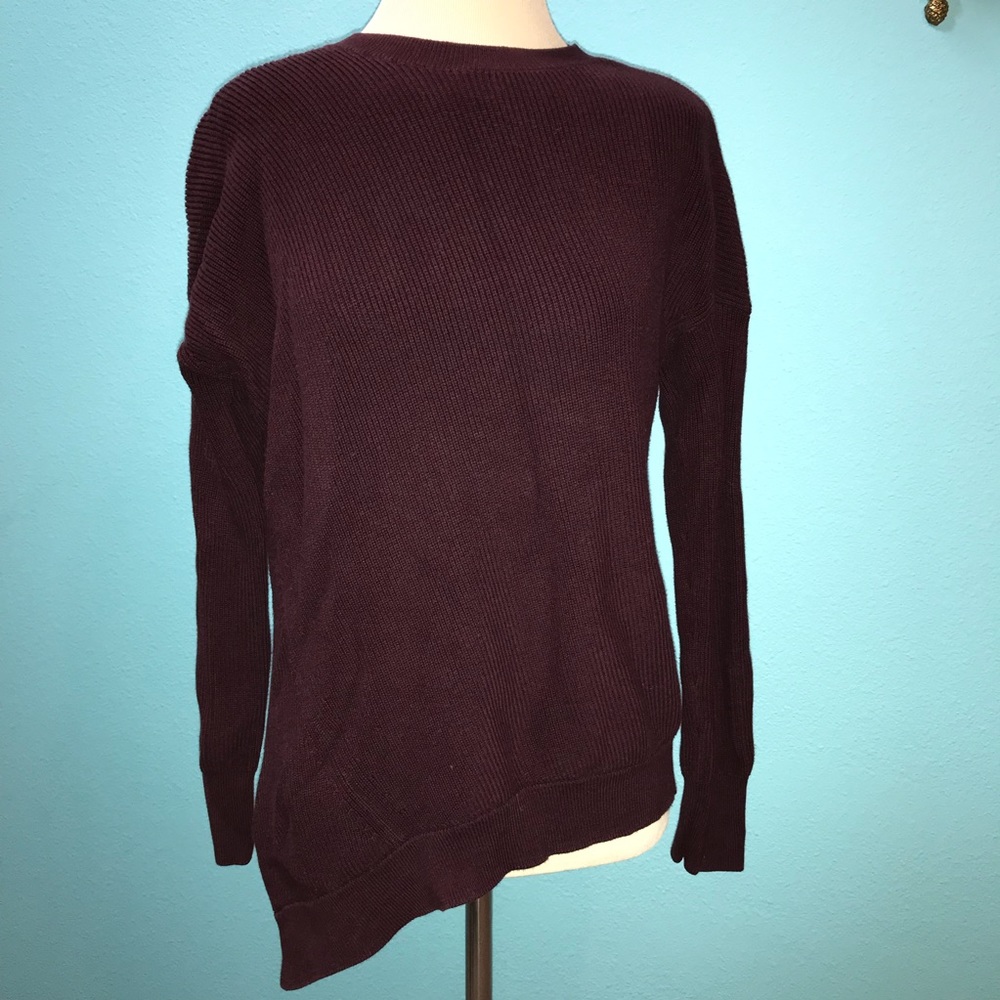 Plum Colored Athleta Asymmetric Hem Knit